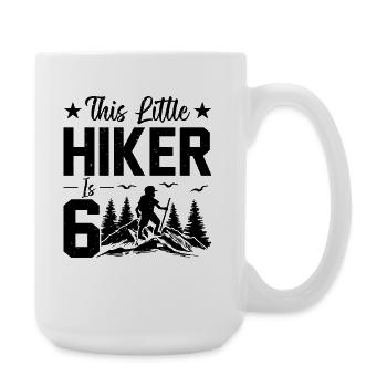 Hiking Kids 6th Birthday Mountain Hiking Kids - Große Tasse 440 ml - Weiß - Rechts