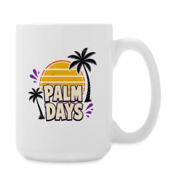 Palm Days – Retro sunset and palm trees - Large Mug 440 ml - white - Right