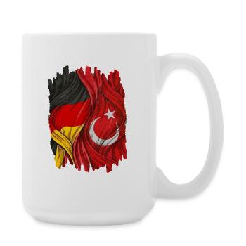 Proud of Germany and Turkey Flags - Large Mug 440 ml - white - Right