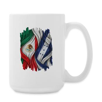 Fiers des drapeaux du Mexique et du Honduras - Grande tasse 440 ml - blanc - Droite