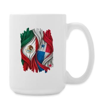 Fiers des drapeaux du Mexique et du Panama - Grande tasse 440 ml - blanc - Droite