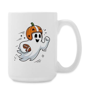 Halloween, America Football, Ghost - Large Mug 440 ml - white - Right