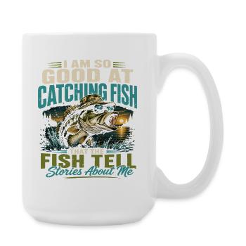 Pêcheur Légendaire Humour Rétro Poisson Vintage - Grande tasse 440 ml - blanc - Droite