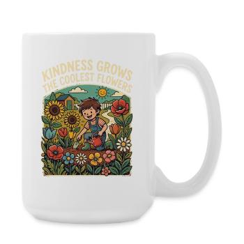 La gentillesse fait pousser les fleurs les plus fraîches - Grande tasse 440 ml - blanc - Droite
