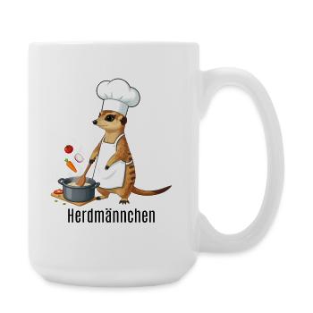 Herdmännchen Koch Gastronomie Beikoch Lustig  - Große Tasse 440 ml - Weiß - Rechts