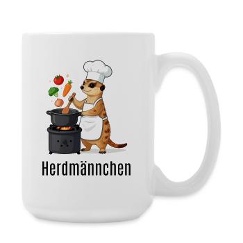 Herdmännchen Koch Gastronomie Beikoch Lustig  - Große Tasse 440 ml - Weiß - Rechts