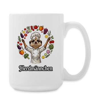 Herdmännchen Koch Gastronomie Beikoch Lustig  - Große Tasse 440 ml - Weiß - Rechts