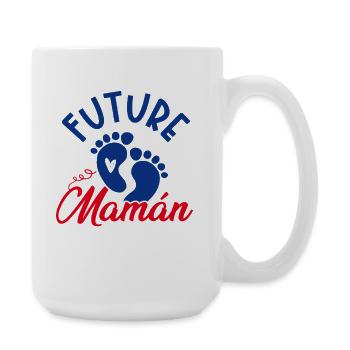 Future Maman Garçon Empreintes Bébé - Grande tasse 440 ml - blanc - Droite