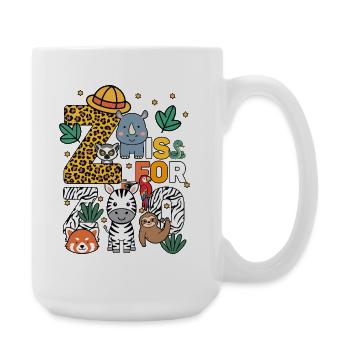 Z Is For Zoo Party Jungle Zoo Birthday Animals - Large Mug 440 ml - white - Right