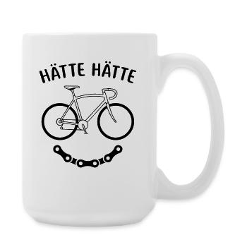 Hätte Hätte Fahrradkette lustige Fahrrad Sprüche - Große Tasse 440 ml - Weiß - Rechts