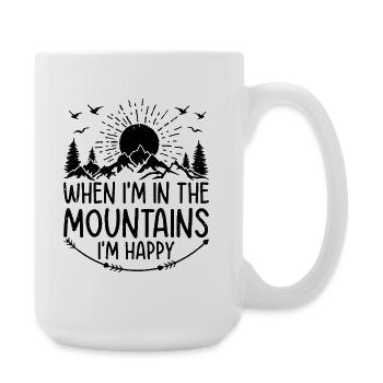 Quand je suis en montagne, je suis heureux - Hiki en plein air - Grande tasse 440 ml - blanc - Droite