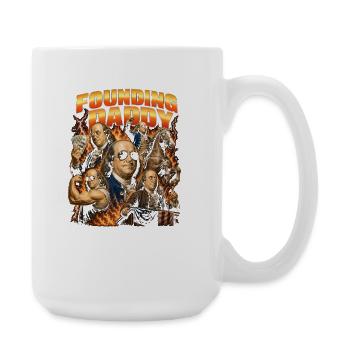 Founding Father Ben Franklin, July 4 - Large Mug 440 ml - white - Right