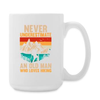 Hiking Mountain Trail Backpacking Outdoors Poaching - Large Mug 440 ml - white - Right