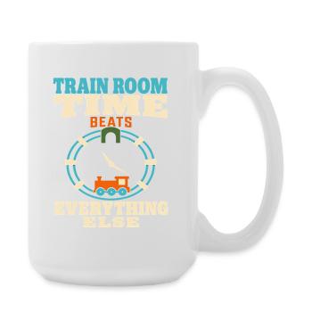 Train Room Model Railway Model Railway Dad Gift - Large Mug 440 ml - white - Right