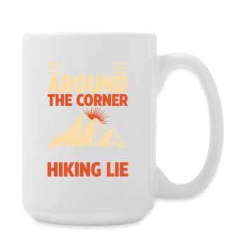 Hiking Mountain Trail Backpacking Outdoors Poaching - Large Mug 440 ml - white - Right