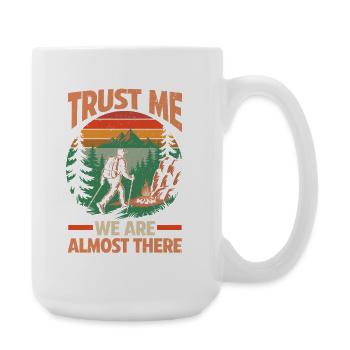 Hiking Mountain Trail Backpacking Outdoors Poaching - Large Mug 440 ml - white - Right