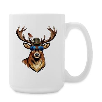 Deer Sunglasses Folk Festival Traditional Costumes Replacement Man - Large Mug 440 ml - white - Right