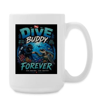 Amitié de plongée pour toujours - Grande tasse 440 ml - blanc - Droite