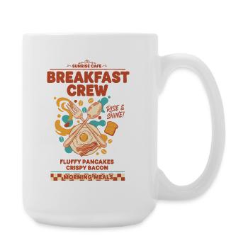 Breakfast Crew Funny Brunch Coffee Pancake Food - Large Mug 440 ml - white - Right