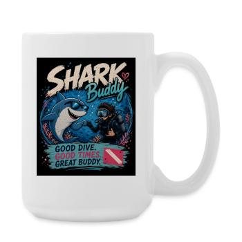 Shark Buddy Diver Adventure - Large Mug 440 ml - white - Right
