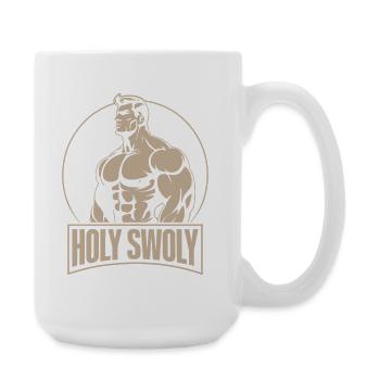 Motivation Fitness Bodybuilder Cadeau Holy Swoly Gym - Grande tasse 440 ml - blanc - Droite