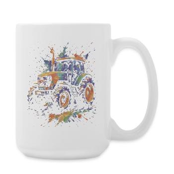 Tracteur Agricole Multicolore Splash Art - Grande tasse 440 ml - blanc - Droite