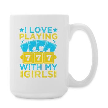 Les amateurs de jeux d’argent adorent jouer avec mes filles au casino - Grande tasse 440 ml - blanc - Droite