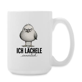  Ich Lächele Innerlich Lustiger Mürrischer Vogel - Große Tasse 440 ml - Weiß - Rechts