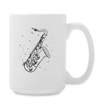 Croquis de saxophone - Grande tasse 440 ml - blanc - Droite