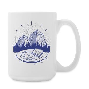 Petit-déjeuner, brunch drôle, café, pancakes, ensuite - Grande tasse 440 ml - blanc - Droite