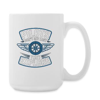 Pilote privé ne se perd pas. Ils aiment l’aviation. - Grande tasse 440 ml - blanc - Droite