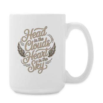 Private Pilot Head In The Clouds Loves Aviation - Large Mug 440 ml - white - Right