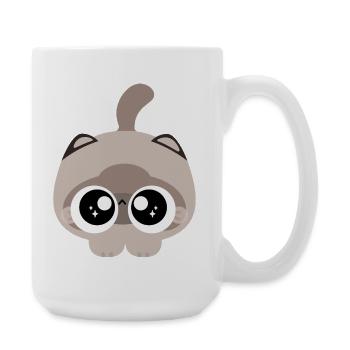 Big-Eyed Kitten Sparkle - Large Mug 440 ml - white - Right
