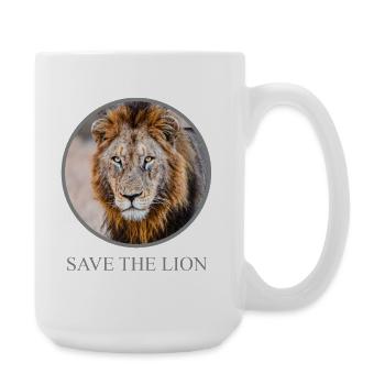 Portrait du Lion – Campagne Sauver le Lion - Grande tasse 440 ml - blanc - Droite