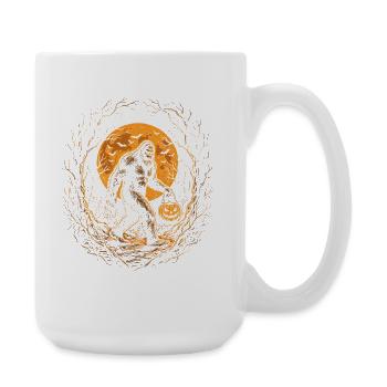 Halloween, Bigfoot, Lune, Citrouille - Grande tasse 440 ml - blanc - Droite
