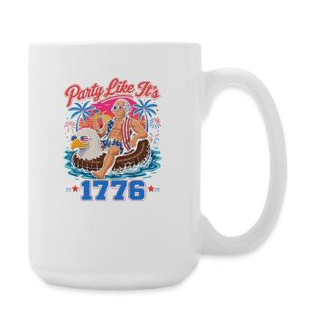 Celebrate like in 1776! George Washington, Jul 4 - Large Mug 440 ml - white - Right
