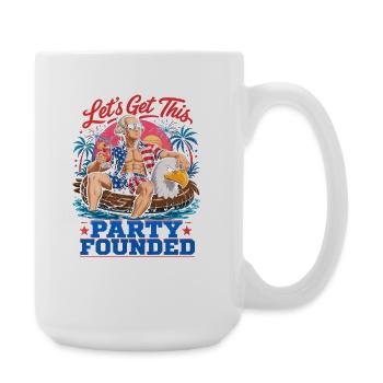 Let's found this party! George Washington - Large Mug 440 ml - white - Right