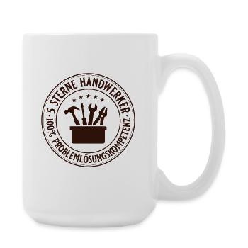 5 Sterne Handwerker 100% Problemlösungskompetenz - Große Tasse 440 ml - Weiß - Rechts