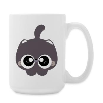 Chat chibi - Grande tasse 440 ml - blanc - Droite