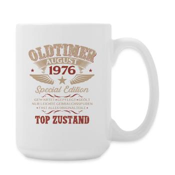 50. Geburtstag Geschenk Mann Oldtimer 1976 August - Große Tasse 440 ml - Weiß - Rechts