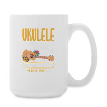 Funny Ukulele Designs and Sayings - Large Mug 440 ml - white - Right