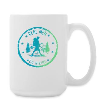Adventure Hiking - Real men go Hiking - Large Mug 440 ml - white - Right