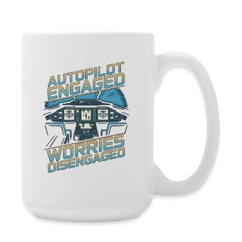 Private Pilot Autopilot Engaged Flight Instructor - Large Mug 440 ml - white - Right