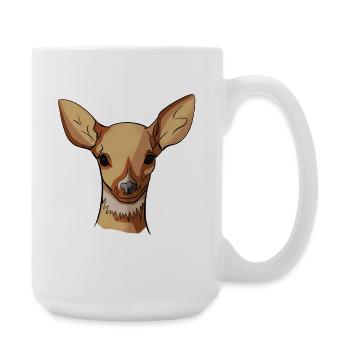 Pastel graphic suede head - Large Mug 440 ml - white - Right
