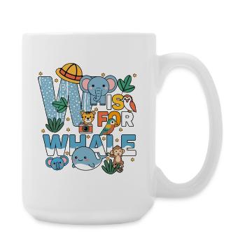 W c’est pour Fête du zoo de baleines Anniversaire du zoo de la jungle - Grande tasse 440 ml - blanc - Droite