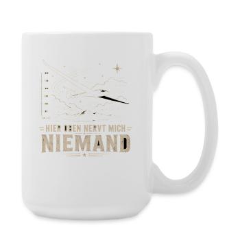  Hier Oben Nervt Mich Niemand Segelflieger Berge - Große Tasse 440 ml - Weiß - Rechts