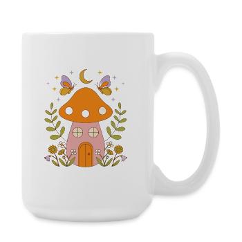 Cottage aux champignons au clair de lune - Grande tasse 440 ml - blanc - Droite