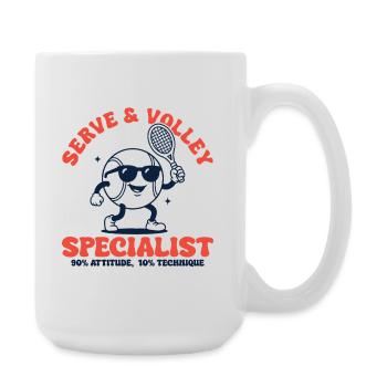 Spécialiste du service et volley dans le tennis rétro - Grande tasse 440 ml - blanc - Droite