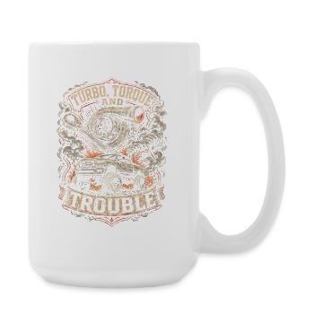 Couple turbo du charbon roulant et problèmes - Grande tasse 440 ml - blanc - Droite