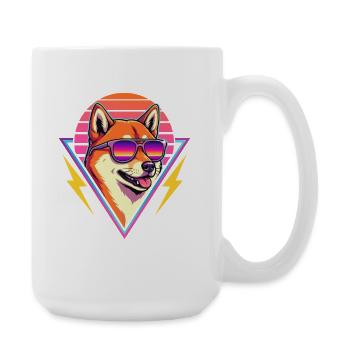 80er Shiba Inu Retro Kawaii Doge - Große Tasse 440 ml - Weiß - Rechts
